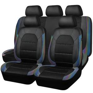 lot 22594 image: CAR PASS Leather seat Covers,Automotive Universal Sport car seat Cover Super 5mm Composite Sponge Inside,Airbag Compatible fits Most SUVs, Trucks,and Vans (Full Set,Chameleon Iridescent Reflective)