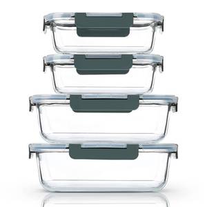 lot 22595 image: M MCIRCO 80 oz & 36 oz Extra Large Glass Food StorageBaking Containers Set with Lids, 2 Pack 80 oz(10 cup)&2 Pack 36 oz (4.5 cup) Airtight Glass Container,Microwave,Oven,Freezer and Dishwasher