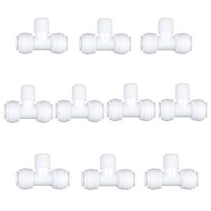 lot 22604 image: XINWOO 10pcs Quick Quick Connect Water Tube Fitting for RO Reverse Osmosis Filter -Tee,38 Thread Male x 38 x 38 OD Tube