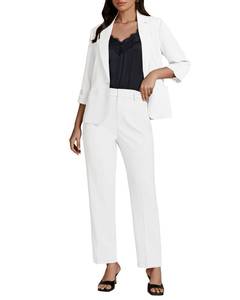 lot 22620 image: Luvamia Womens Professional Pant Suit for Work - Plus Size, Cream White, XX-Large