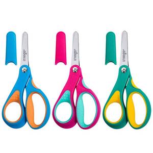 lot 22641 image: LIVINGO Left Handed Kids Scissors Blunt Tip Safety Lefty Toddler Child Scissors for School Craft Cutting Paper - 3 Pack 5 inches Comfort Grip Green, Rose Pink, Blue