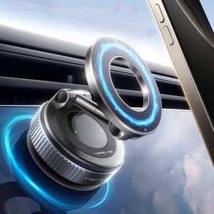 lot 24312 image: MRGLAS 2025 Upgraded Vacuum Magnetic Phone Holder Stand, for Magsafe Suction Cup Phone Mount Adjustable 89LBS Strongest Suction & 2800gf Strongest Magnetic Car Accessories for Women Men CarMirror