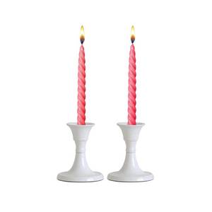 lot 24316 image: Rely White Candle Holder Set of 2 - Decorative Taper Candles for Candlesticks - Candle Stick Candle Holder -Candlestick Holders for Taper Candles - Modern Easter Candle Holders for Dinner, Party