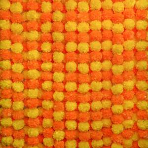 lot 24317 image: 5Pcs Marigold Garland for Decoration, 5 Feet Artificial Marigold Flowers Diwali Decorations for Home, Orange and Yellow Artificial Marigold Heads for Diwali Party,Indian Weddings, Halloween,Wreath
