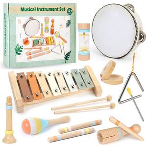 lot 24322 image: Toddlers Musical Instruments - 9pcs Baby Montessori Wooden Musical Toys for Toddlers 1-3 Year Old, Kids Percussion Instruments Xylophone Toy Educational, Easter Birthday Gift for 1-3-5 Year Old