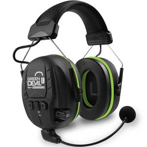 lot 24329 image: GREEN DEVIL Electronic Bluetooth Hearing Ear Protection Headphones With Boom Microphones 27dB Noise Cancelling Earmuffs