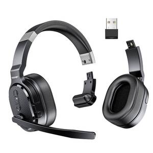 lot 24343 image: TECKNET Bluetooth Trucker Headset, Single and Dual Ear Wireless Headset with Mic for Work Noise Cancelling, 50Hrs 3 EQ Music Modes Trucker Bluetooth Headphones for PC, Drivers, Office, Call Center