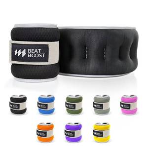 lot 24353 image: Ankle Wrist Weights for Women Men A Pair of 8 Lbs BeatBoost Arm Leg Weight Set with Adjustable Straps for Walking Pilates Exercise Workout Gym Aerobics Black