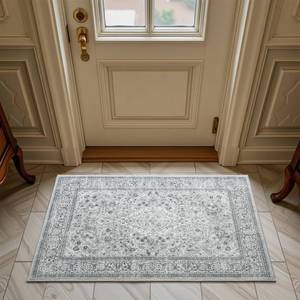lot 24364 image: Goideal Washable Entry Rug 2x3, Gray Small Area Rugs Non Slip, Indoor Low Pile Carpet with Rubber Backing for Bathroom Kitchen Entryway Office