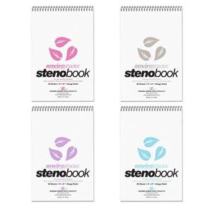 lot 24365 image: Roaring Spring Enviroshades Recycled Steno Book, 6 x 9, Pack of 4 Assorted Colors
