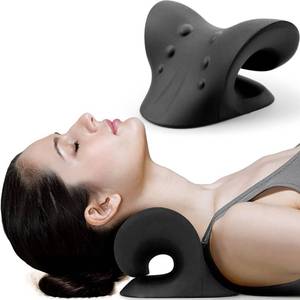 lot 24366 image: RESTCLOUD Neck and Shoulder Relaxer, Cervical Traction Device for TMJ Pain Relief and Cervical Spine Alignment, Chiropractic Pillow, Neck Stretcher (Black)