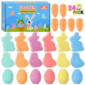 lot 24384 image: SUPREME XMAS 24 Pack Easter Sidewalk Chalk Set with Easter Eggs Bunny Chicks Carrots Chalk for Kids Teens Boys Girls Toddlers Easter Basket Stuffers Gifts Fillers Party Favors Classroom Prizes