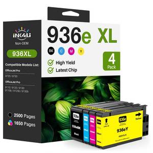 lot 24391 image: (Latest Chip) 936XL 936e 936 Ink Cartridges Combo Pack Compatible Replacement for HP Ink 936XL Black and Color Combo Pack Works with OfficeJet Pro 9110, 9120, 9130, 9730 Printer (BKCYM, 4-Pack) - Retail $194.06