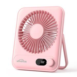 lot 24413 image: WHATOOK Small Desk Fan Personal Fans 2000mah 10 Hours Battery Office Quiet Mini Desktop Fan Portable Rechargeable Travel Essentials