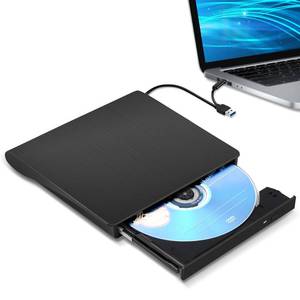 lot 24418 image: Hcsunfly External CDDVD Drive for Laptop, Type-C CDDVD Player USB 3.0 Portable Burner Writer Reader Compatible with Mac MacBook ProAir iMac Desktop Windows 7810XPVista (Black)