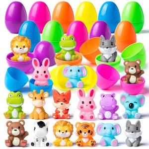lot 24419 image: AyiOwmpa 12 Pack Prefilled Easter Eggs with Finger Puppets, Prefilled Easter Eggs with Toys for Easter Egg Hunts, Basket Stuffers, Party Favors, Classroom Prizes, Easter Gifts for Kids and Toddlers