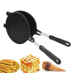 lot 24420 image: ZEENEEK Waffle Cone Maker, Waffle Irons Baking Pan, Double Sided Pancake Maker Multifunctional Crisp Omelet Pan Egg Roll Maker Machine - 6.7 Inches