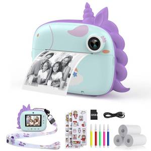lot 24423 image: Kids Instant Print Camera, Selfie Camera for Kids with Print Paper & 32G Card, 2.5K Video & Instant Print with Color Pens, Fun Gift for Girls & Boys 3-12 Years Old (Green)