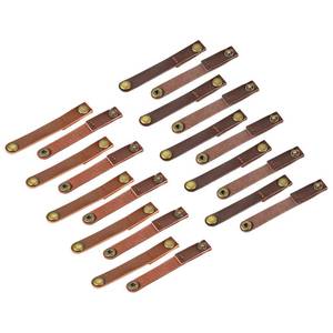 lot 24433 image: MECCANIXITY Pack of 20 Leather Cable Straps Cable Ties, Cord Organizer, Portable Cable Management for USB Cables, Headphone Wires, BrownLight Brown