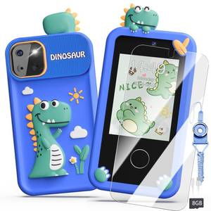 lot 24436 image: Luyiilo Kids Smart Phone Toys for Boys,Dinosaurs Gift Toys for Boys Ages 3-9 Christmas Birthday Gifts Mini Smart Phone Toys With 2.8 Touchscreen 16 Learning Games Dual Camera Music Player, 8G SD Card