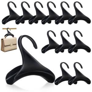 lot 24444 image: Hiitytin Bag Hanger, 12 Pcs Black Purse Hangers for Closet, Handbag Hangers for Closet, Handbag Organizer Hooks, Bag Organizer Hanging Hooks for Backpacks Satchels Tote Bag Home Storage (Black)