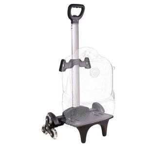 lot 24451 image: Backpack Trolley, Wheeled Cart Aluminum Alloy, Folding Trolley Cart for Schoolbag, 6 Wheels Luggage Cart