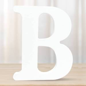 lot 24457 image: DEEZOMO 6 Inch 3D White Wooden Letters, Wooden Alphabet Wall Letter for Wall Decor Decorative - Wood Crafts Standing Letters Slices Sign Board Decoration for Party Decor DIY Craft (Letter B)