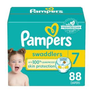 lot 24471 image: Pampers Baby Diapers - Swaddlers - Size 7, 88 Count, Ultra Absorbent Disposable Infant Diaper