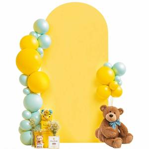 lot 24472 image: 7.2FT Wedding Arch Cover Yellow Gold Spandex Fitted Wedding Arch Stand Covers Round Top Chiara Backdrop Cover for Birthday Party Ceremony Banquet Decoration