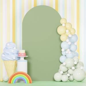 lot 24474 image: 6FT Green Arch Cover Spandex Wedding Arch Backdrop Cover Balloon Arch Stand Covers Fitted Arch Backdrop Panels Chiara Backdrop Cover for Arch Stand Stretch Arch Fabric Cover for Happy Birthday Party