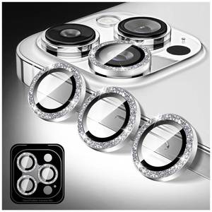 lot 24478 image: Kucheed Bling Camera Lens Protector for iPhone 16 ProiPhone 16 Pro Max, Glitter 9H Tempered Glass Camera Cover Film Stickers, Sparkling Automatic Alignment Individual Metal Rings Phone Accessories