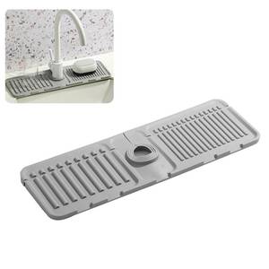 lot 24485 image: Faucet Mat for Kitchen Sink - 2024 Upgraded Premium Silicone Splash Guard with Fast Drying Properties - Protective Sink Tray Ideal for Stone Sinks in Kitchen & Bathroom (1, Gray)