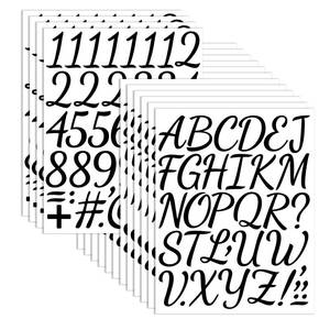 lot 24503 image: 592 PCS 16 Sheets Letter Stickers 2 Inch Large Alphabet Sticker Vinyl Self Adhesive Waterproof Number Sticker Suitable for Indoor Outdoor Mailbox Poster Crafts (Handwriting,Black)
