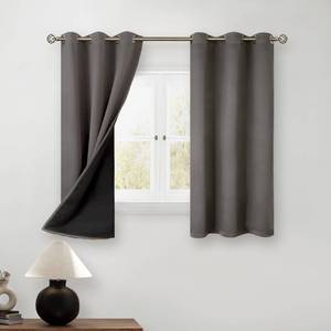 lot 24507 image: BGment Short 100% Blackout Curtains for Bedroom, Thermal Insulated Energy Efficiency Noise Reducing Grommet Curtains 54 Inch Length with Liner for Small Window 2 Panels Each 42 Inch Wide, Grey