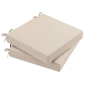 lot 24519 image: AAAAAcessories Outdoor Seat Cushions for Chairs, Waterproof, Fade-Resistant Patio Furniture Replacement Cushions, 18 x 18 x 2, Set of 2, Beige