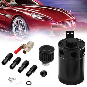 lot 24521 image: BAGARAATAN Universal 150ml Baffled Engine Oil Catch Can Reservoir Tank 3 Port ,Oil Catch Can Kit with 1 oulet  2 intlet Compact Baffled Engine Oil Reservoir Tank with Breather Filter  Drain Valve