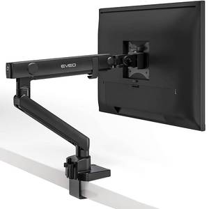 lot 24526 image: EVEO Premium Single Monitor Arm 14- 34- Monitor Arm 34 inch, Single Monitor Desk Mount, 34 inch Monitor Mount, Single Arm Monitor Mount VESA Compatible, Single Monitor Mount for PC Monitors - Black