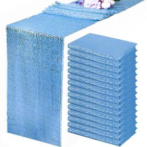 lot 24548 image: 15 Pack Sequin Table Runner 12 X108 Inch Baby Blue Table Runner Metallic Sequin Runner Glitter Holiday Table Runners for Wedding Engagement Birthday Party Dining Baby Bridal Shower Anniversary Banquet