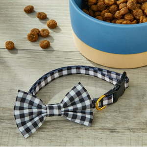 lot 4430 image: Vibrant Life Gingham Bow Tie Fashion Dog Collar Multi-Color XS