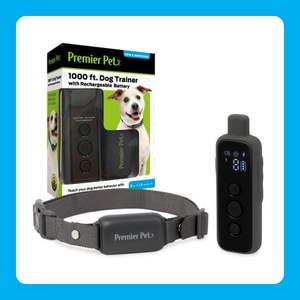 lot 4432 image: Premier Pet 1000 Ft Dog Trainer with Rechargeable Battery - Corrects Unwanted Behaviors