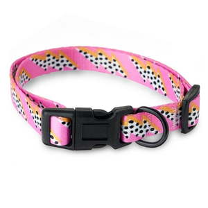 lot 4433 image: Vibrant Life Dog Collars Lightning Bolt Fashion Pet Collar Pink Size Medium