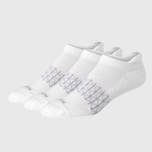 lot 4445 image: Hanes Mens 3pk Absolute Active Cushioned Heel Shield Socks - White 6-12 Low Cut, Breathable Mesh, Arch Support, Seamless Toe