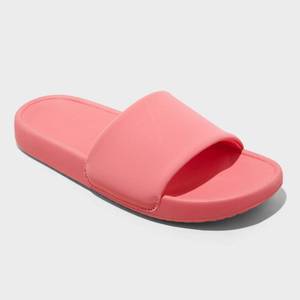 lot 4467 image: Womens Makenna Slide Sandals - All In Motion� Coral Pink 10 Slip On, Open Toe, Medium Width