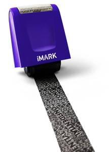lot 6010 image: iMark Identity Theft Protection Roller Stamp, Privacy Confidential and Address Blocker, Self-Inking ID Theft Prevention Security Stamp (Purple)