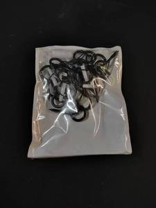 lot 6012 image: Black Metal Curtain Rings with Mounting Screws