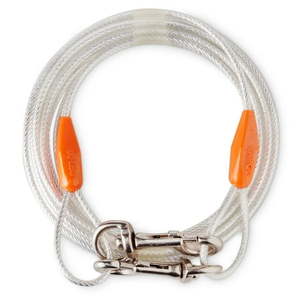 lot 6386 image: Vibrant Life 25ft Reflective Vinyl-Covered Tie-Out Cable for Dogs up to 90 Pounds