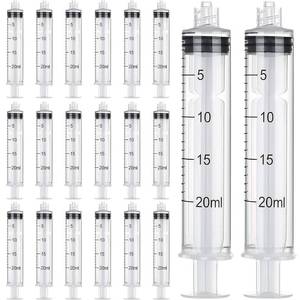 lot 6453 image: TecUnite 20 Pack Syringe Without Needle, Plastic Curved Syringes for Epoxy Resin, Craft, Feeding Pets Animals, Oil or Glue Applicator