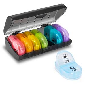 lot 6455 image: Fullicon Pill Organizer 2 Times a Day, Weekly Pill Box AM PM Daily Pill Cases Medicine Box