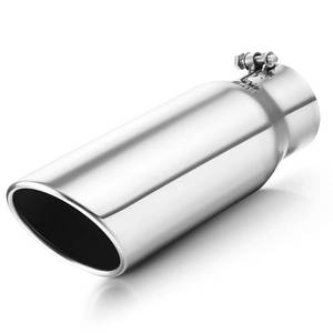 lot 6458 image: A-KARCK Exhaust Tip 3 Inch Inlet, Bolt On 3in Inlet 4in Outlet 12in Long Exhaust Tip Stainless Steel Polished Finish For Tailpipe