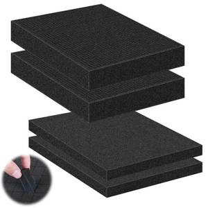lot 6468 image: A4 Pcs Pick and Pluck Foam Sheets 2 Size Polyurethane Pick Apart Foam Inserts Pads with Bottom Use for Camera, Interlocking Case, Tool Box, Storage Drawer (2P 12in x 12in x 0.4in, 2P 12in x 12in x 2in)
